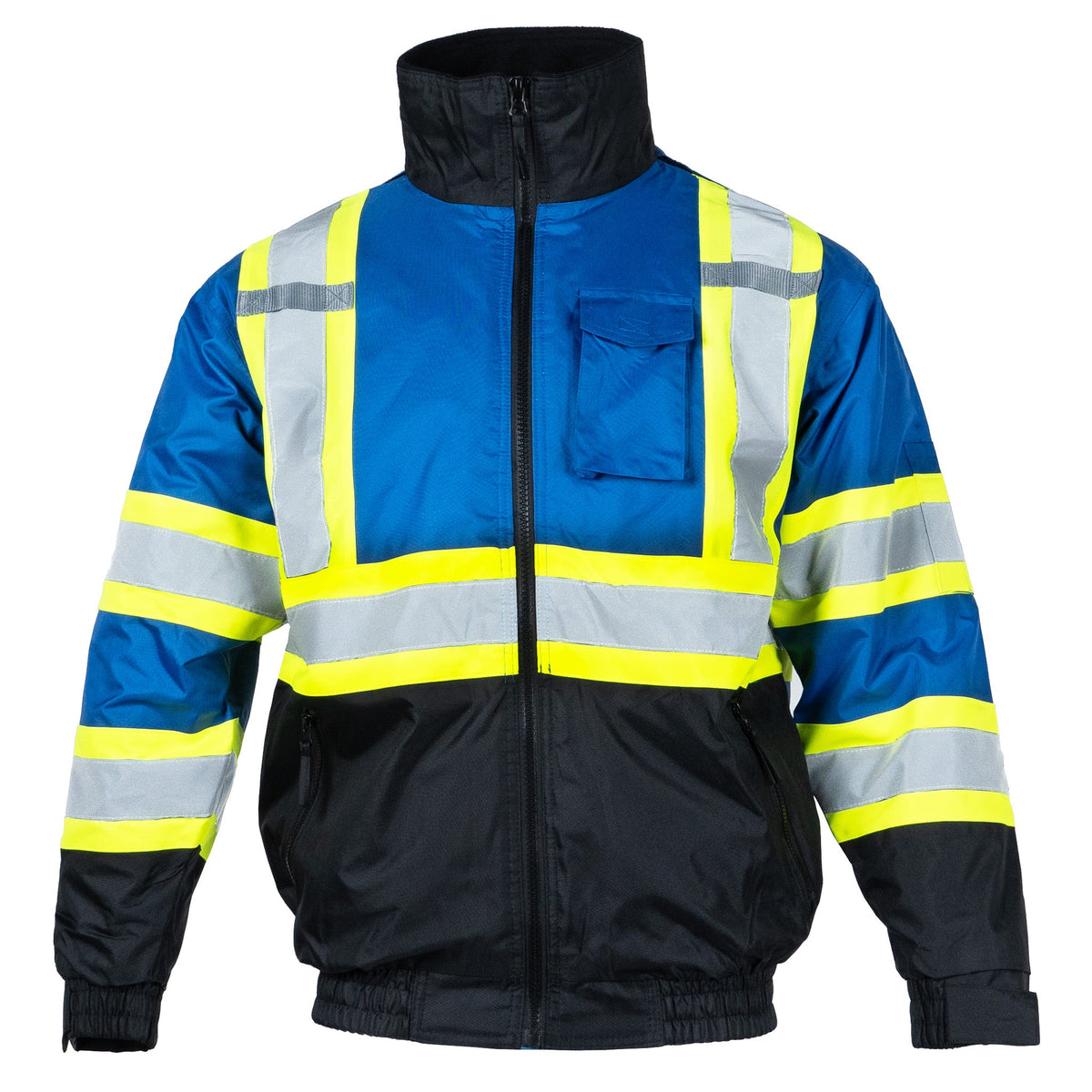 Jorestech Hi-Vis X-Back Two-Tone Safety Bomber Jacket with Reflective Stripes