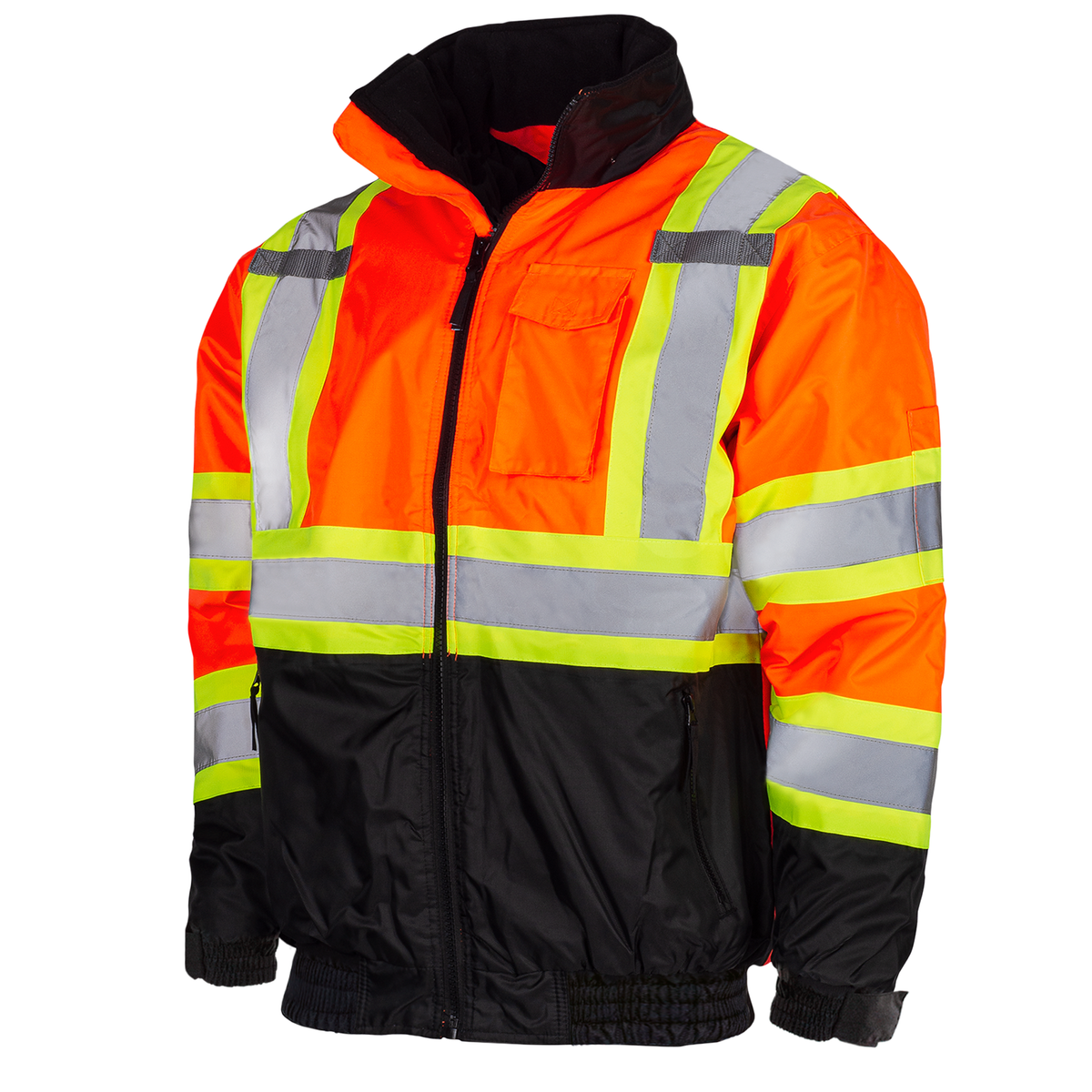 Jorestech Hi-Vis X-Back Two-Tone Safety Bomber Jacket with Reflective Stripes