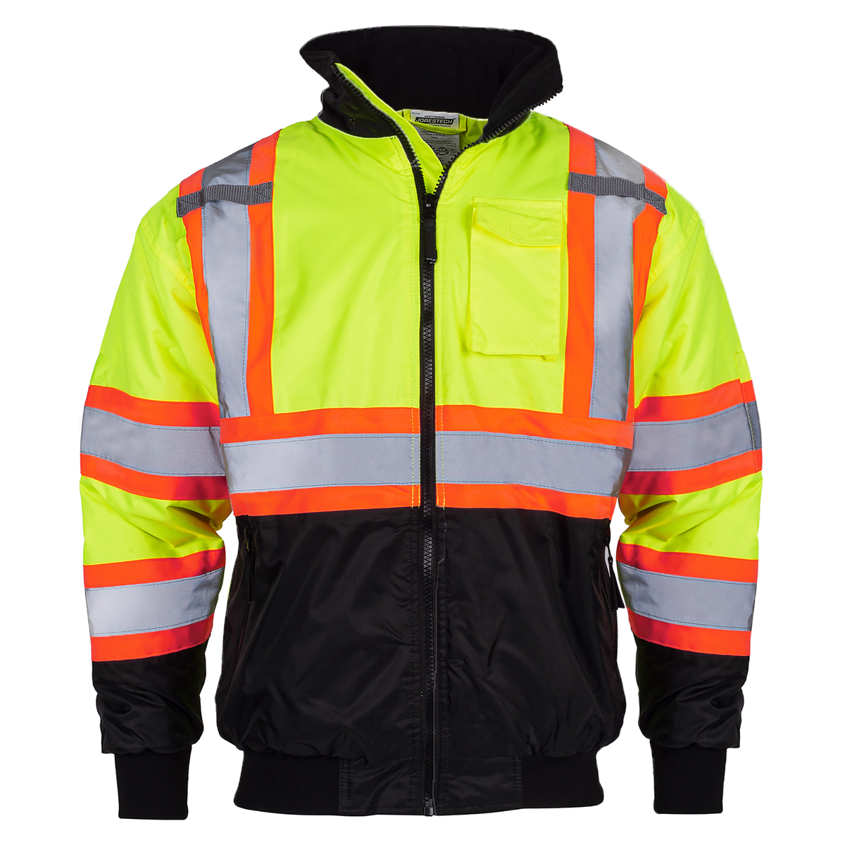 Jorestech Hi-Vis X-Back Two-Tone Safety Bomber Jacket with Reflective Stripes