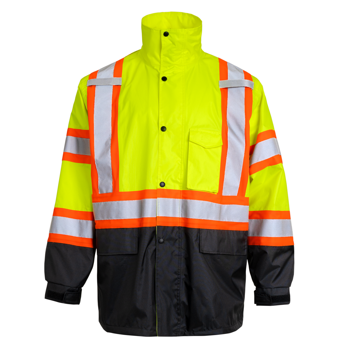 Jorestech Hi-Vis Two-Tone Safety Rain Jacket With X Reflective Stripes