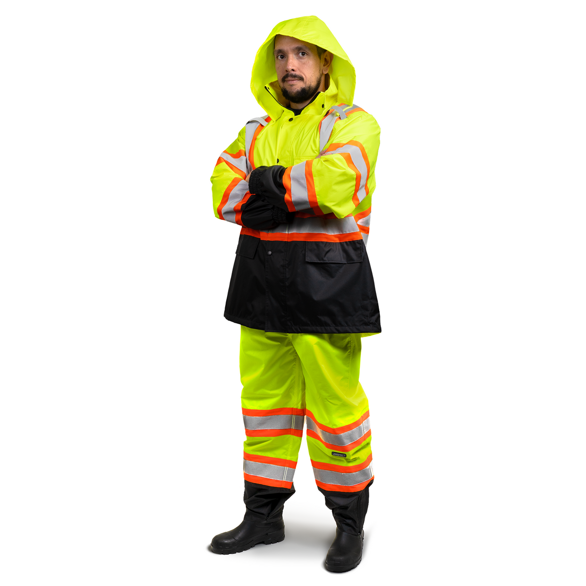 Jorestech Hi-Vis Two Tone Rain Set with X Reflective Strips On Back