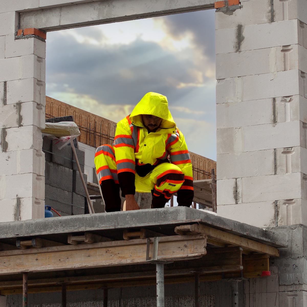 Jorestech Hi-Vis Two Tone Rain Set with X Reflective Strips On Back