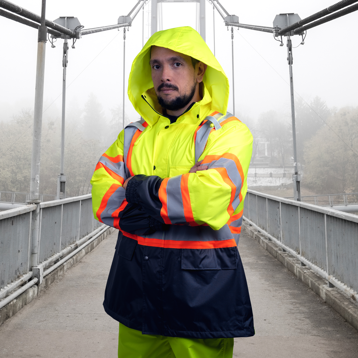 Jorestech Hi-Vis Two Tone Rain Set with X Reflective Strips On Back