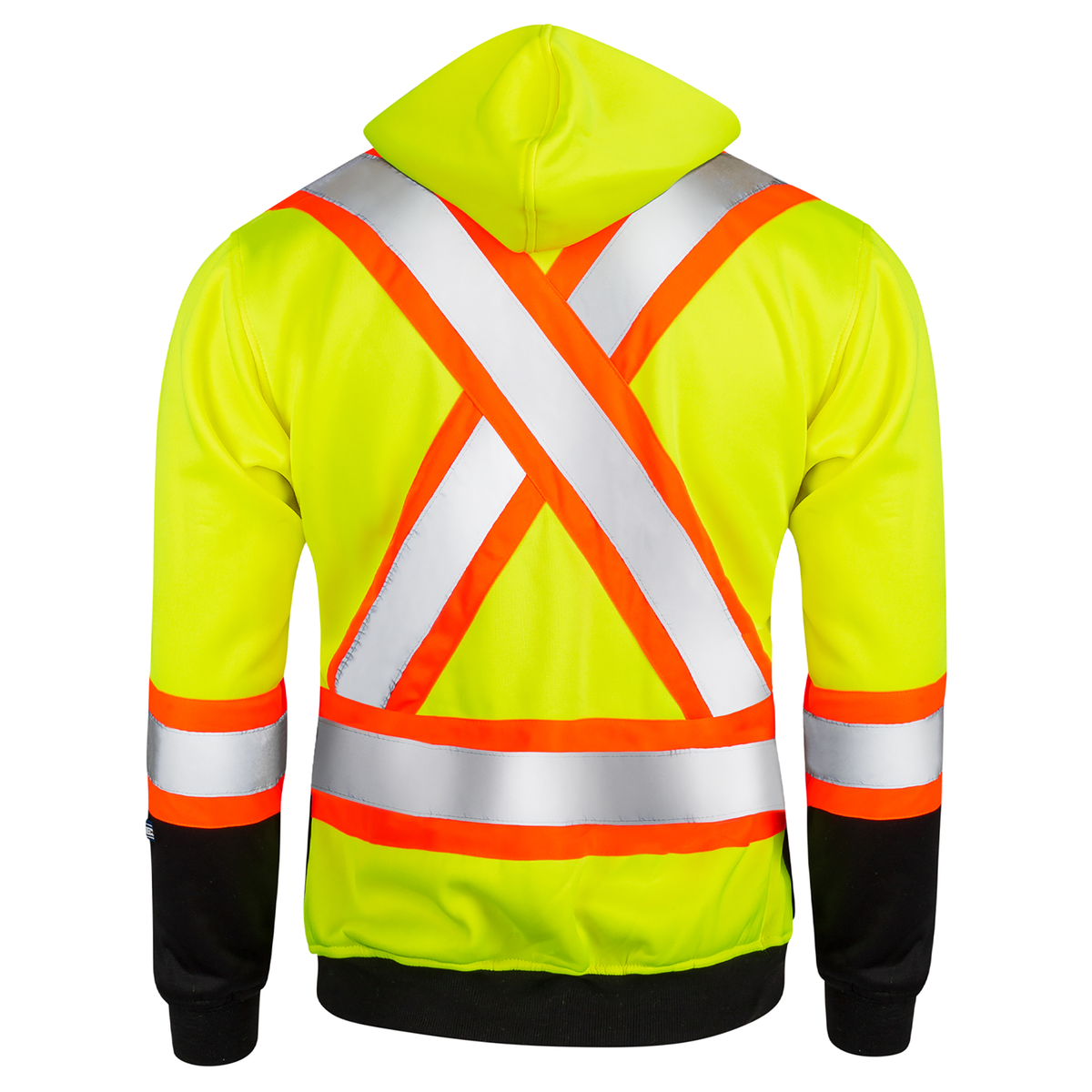 Jorestech Hi-Vis Two-Tone Yellow/Black Safety Hooded Sweatshirt with Reflective Stripes
