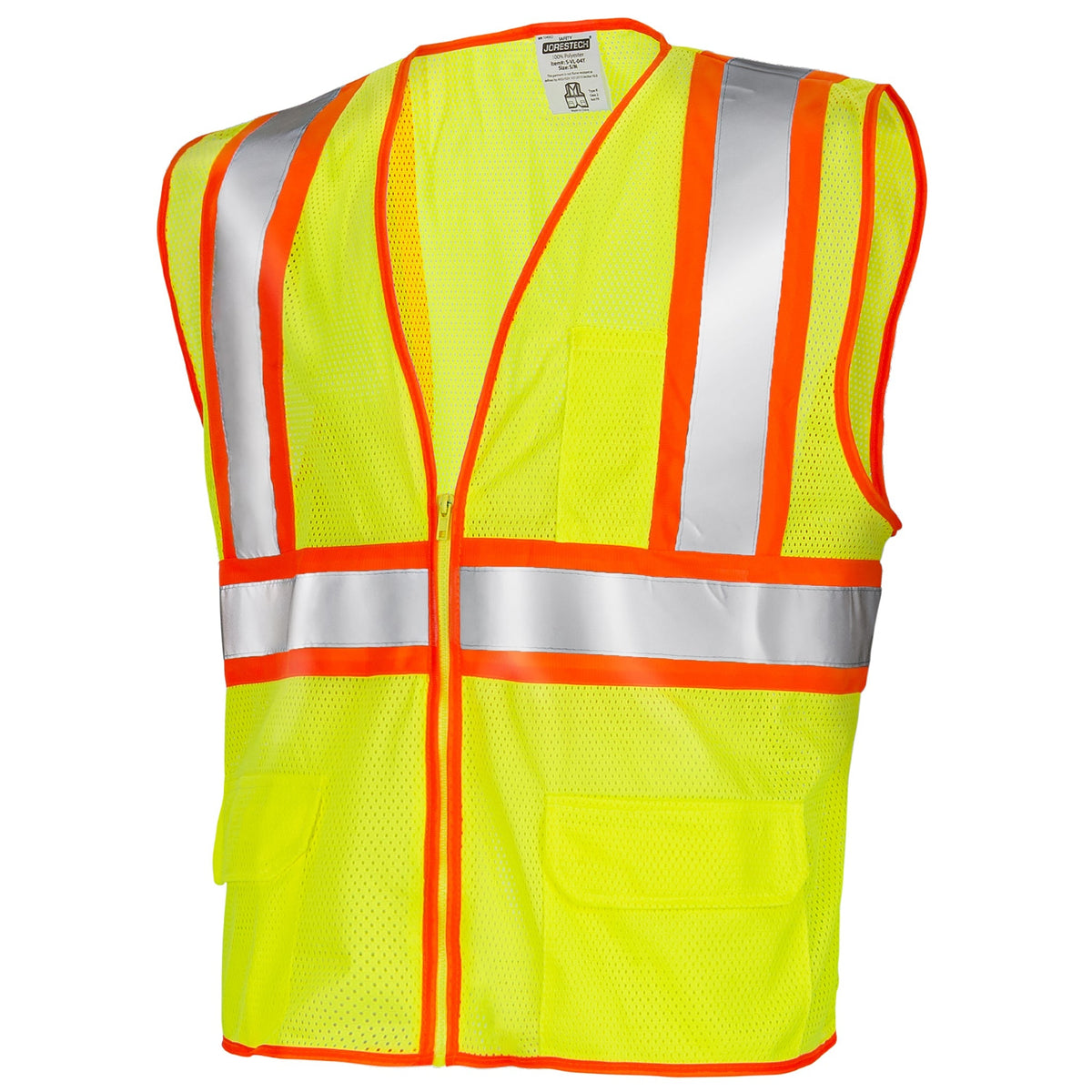 Jorestech Hi-Vis Two-Toned Mesh Safety Vest with 2” Reflective Strips and Pockets