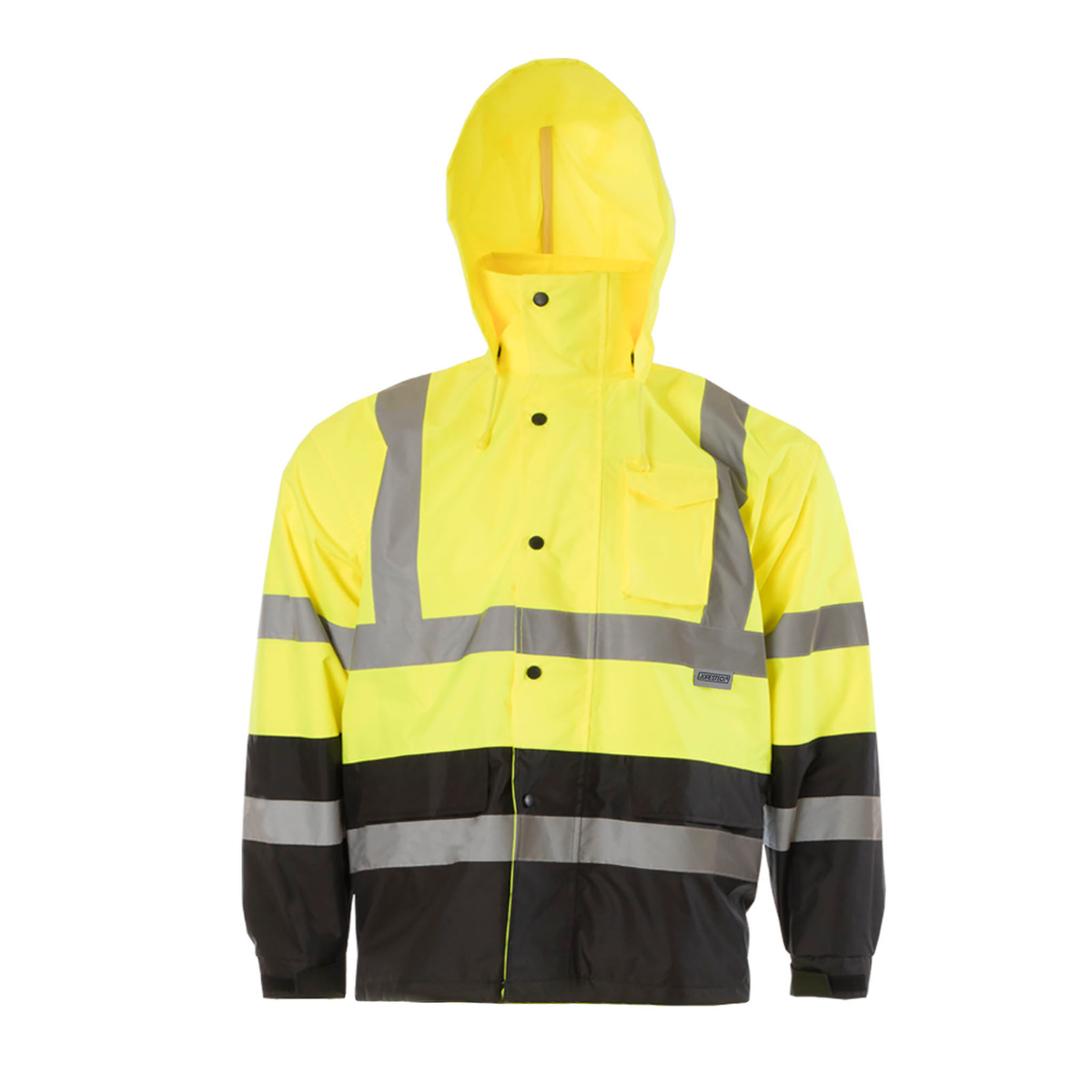 Jorestech Hi-Vis Yellow/Black Rain Jacket with 2" Reflective Strips
