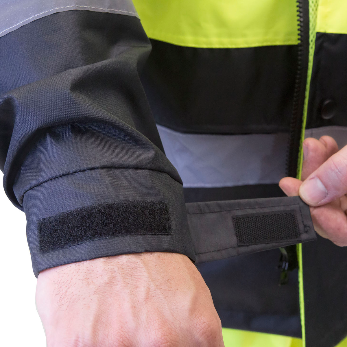 Jorestech Hi-Vis Yellow/Black Rain Jacket with 2" Reflective Strips