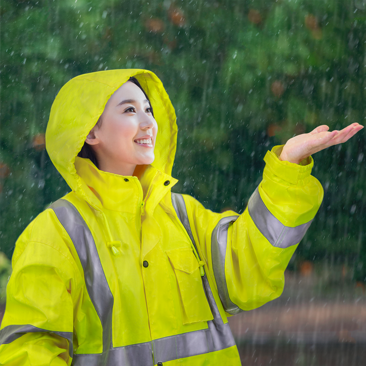 Jorestech Hi-Vis Yellow Raincoat with 2" Reflective Strips