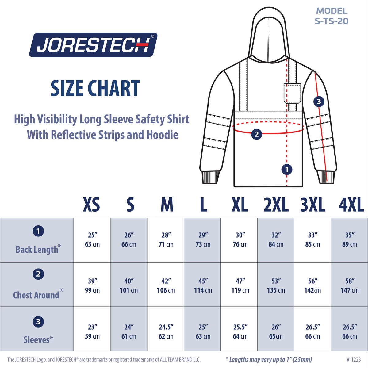Jorestech High-Vis Long Sleeve Safety Shirt With Reflective Strips and Hoodie