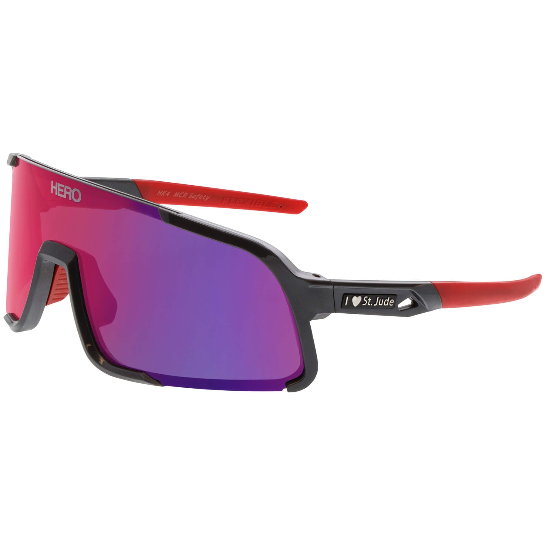 MCR Safety Hulk HK4 Retro Safety Glasses-HK43RBZP-St Jude Gunmetal Frame - Polarized Red Mirror MAX3 Hard Coat Lens-Safety Glasses USA-16