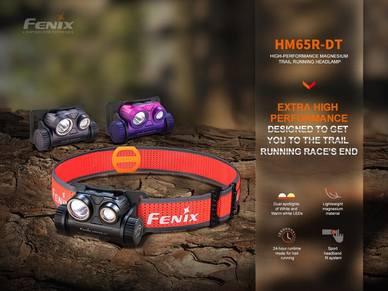 Fenix HM65R-DT Trail Running LED Headlamp--Safety Glasses USA-3