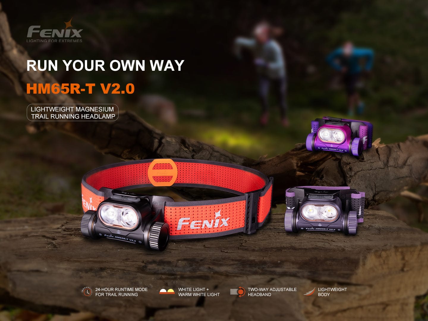 Fenix HM65R-T V2 Rechargeable Lightweight Trail Running Headlamp--Safety Glasses USA-4