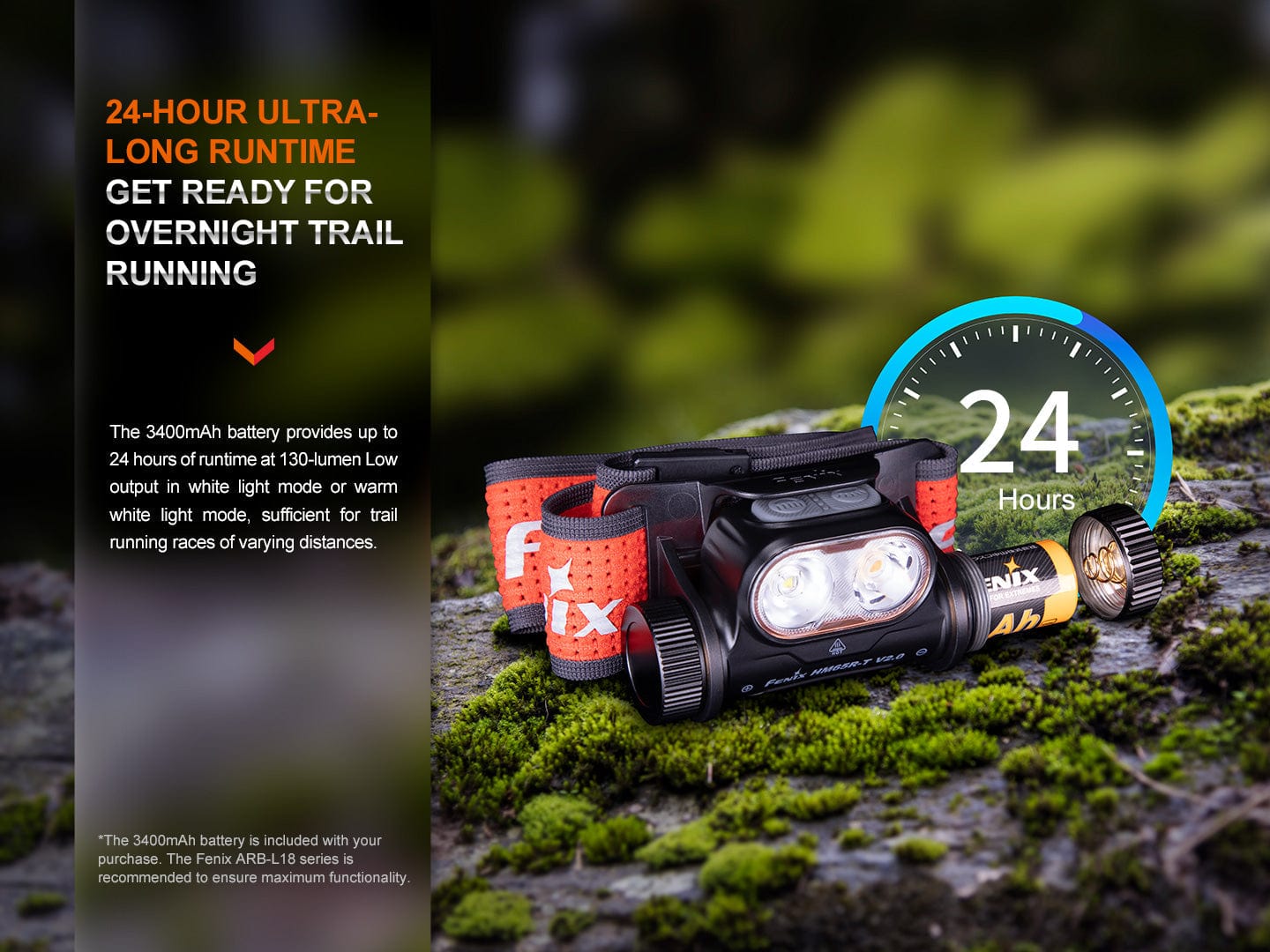 Fenix HM65R-T V2 Rechargeable Lightweight Trail Running Headlamp--Safety Glasses USA-10