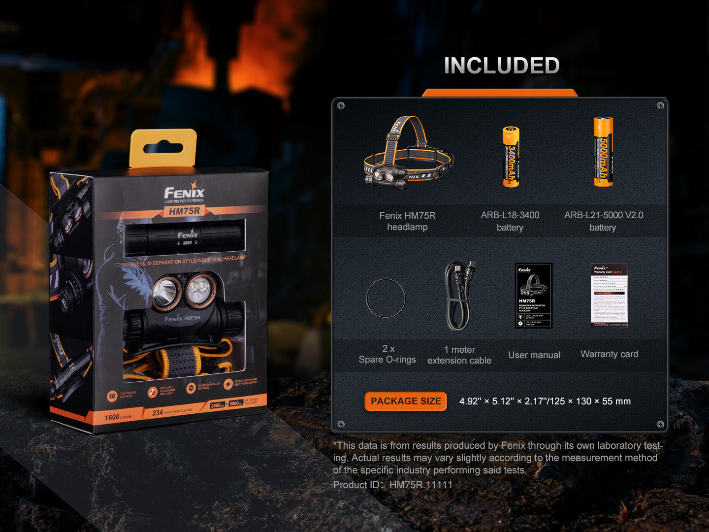 Fenix HM75R Rechargeable Industrial Headlamp - 1600 Lumens-FX-HM75R-Safety Glasses USA-19