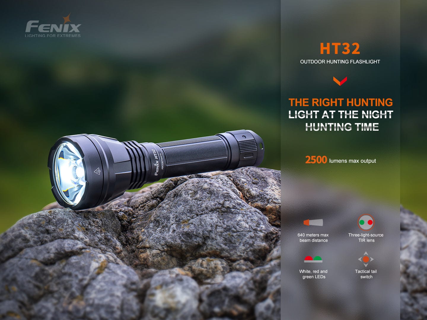 Fenix HT32 Hunting Flashlight with Red & Green Output-sku-46222815428904-Safety Glasses USA-3