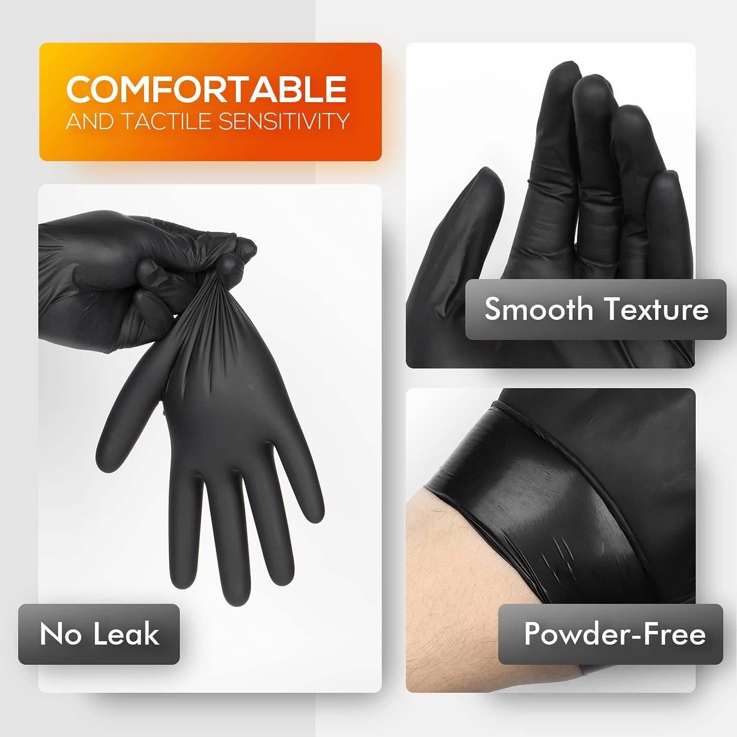 HandCare Black Vinyl Gloves - Powder Free (3 Mil), 1,000 Gloves-Safety Glasses USA-5