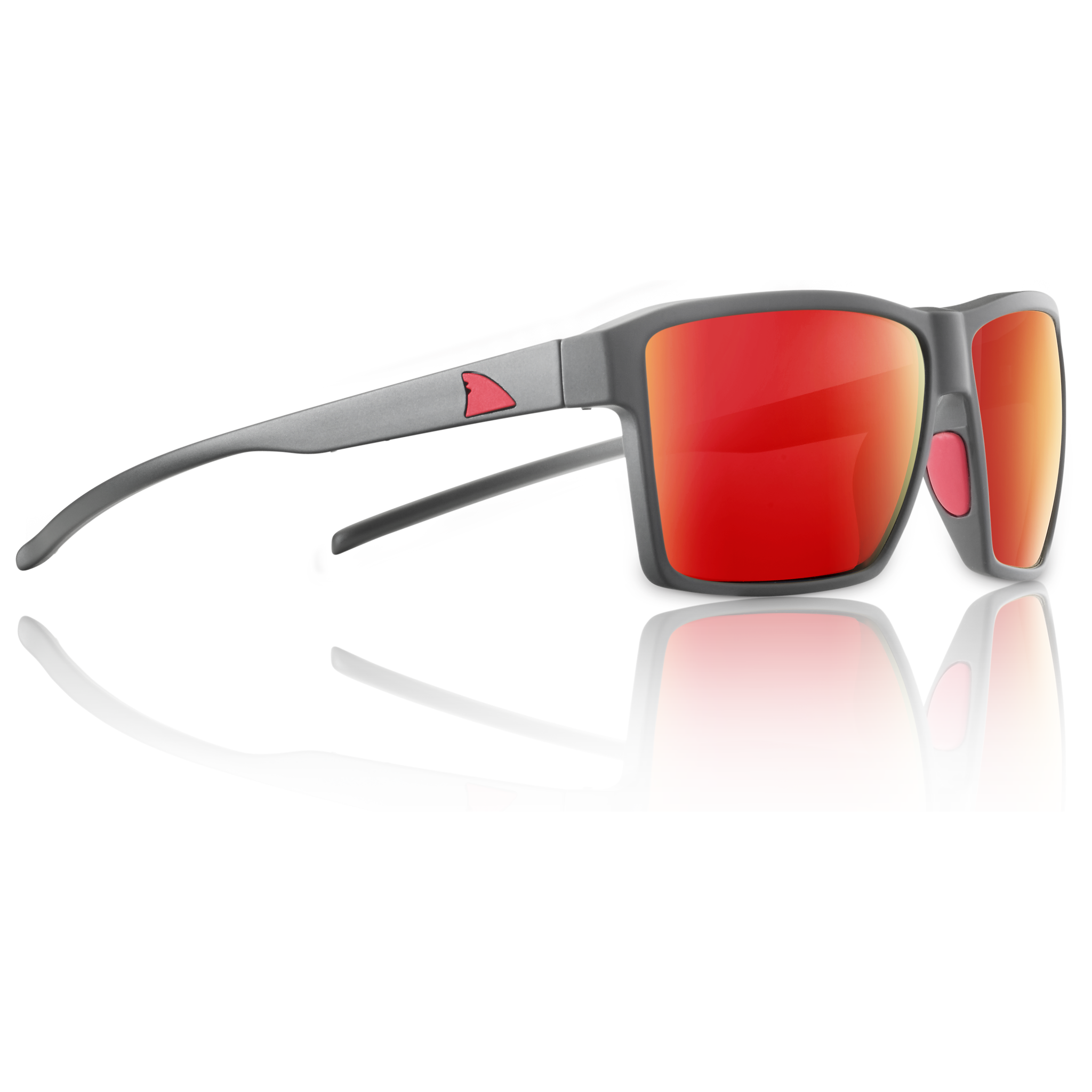 RedFin Hatteras Polarized Fishing Sunglasses-1708-Matte Gray-Hull Red-Safety Glasses USA-30