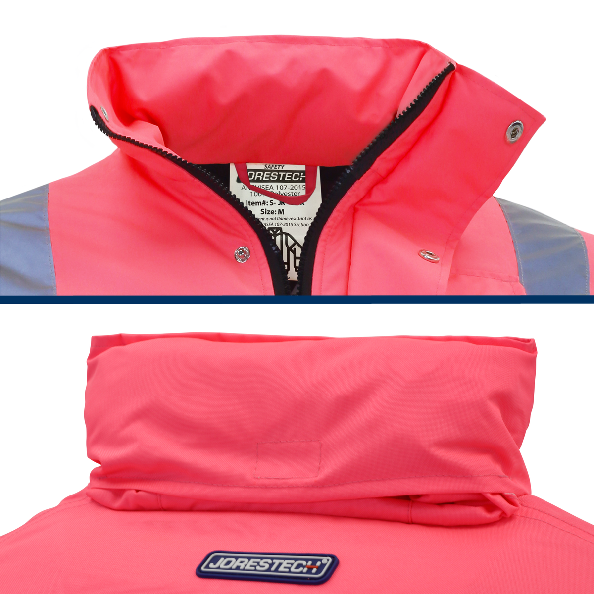 Jorestech Women's Hi-Vis Pink Safety Jacket with Reflective Stripes