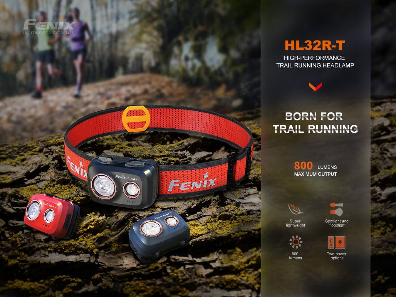 Fenix HL32R-T Trail Running LED Headlamp - 800 Lumens--Safety Glasses USA-3