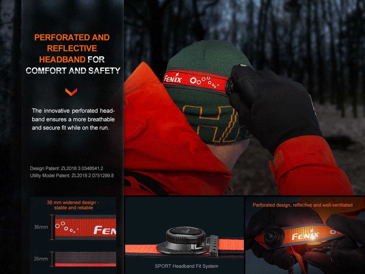 Fenix HL32R-T Trail Running LED Headlamp - 800 Lumens--Safety Glasses USA-5