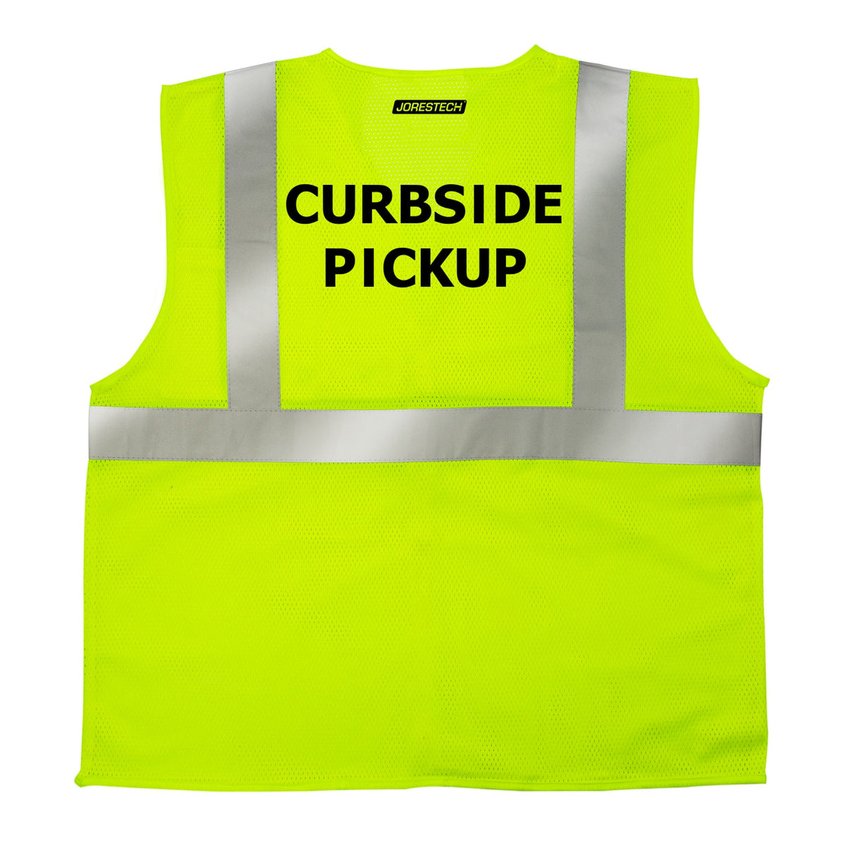Jorestech Printed Hi-Vis Mesh Safety Vest with 2” Reflective Strips and Pocket - Lime