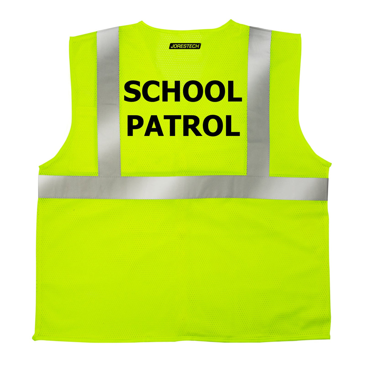 Jorestech Printed Hi-Vis Mesh Safety Vest with 2” Reflective Strips and Pocket - Lime