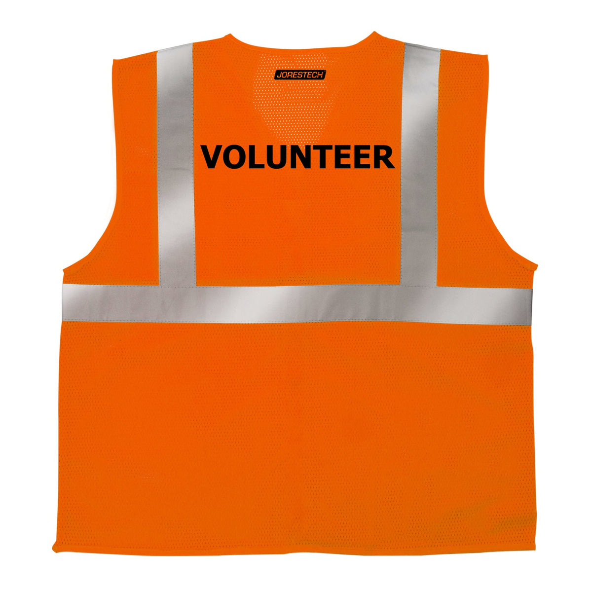 Jorestech Printed Hi-Vis Mesh Safety Vest with 2” Reflective Strips and Pocket - Orange