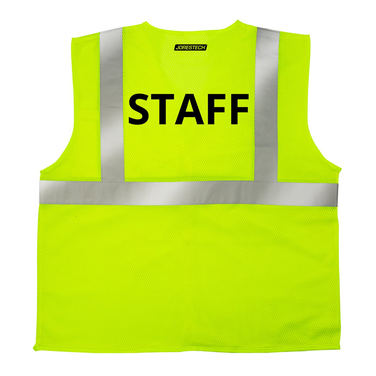 Jorestech Printed Hi-Vis Mesh Safety Vest with 2” Reflective Strips and Pocket - Lime