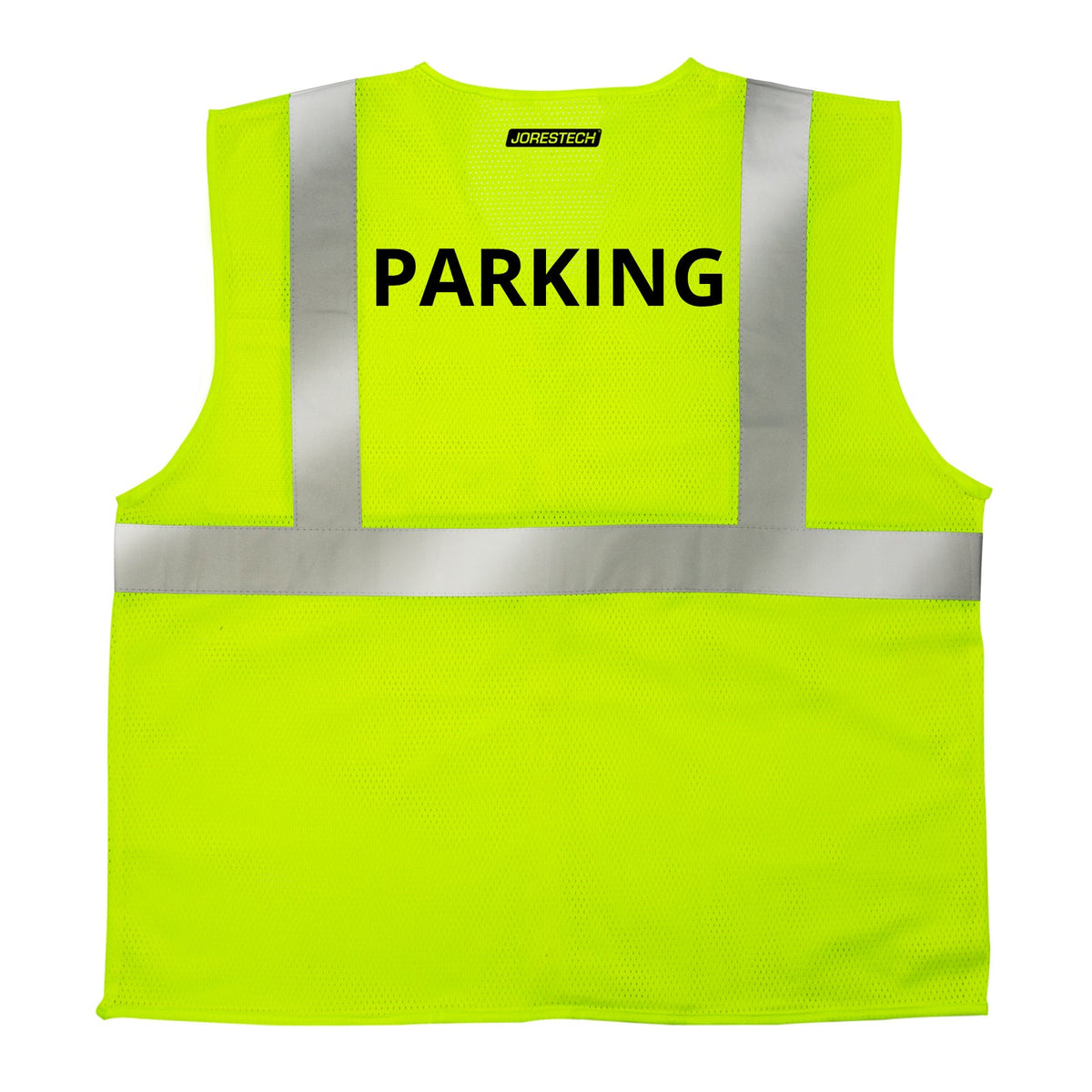 Jorestech Printed Hi-Vis Mesh Safety Vest with 2” Reflective Strips and Pocket - Lime