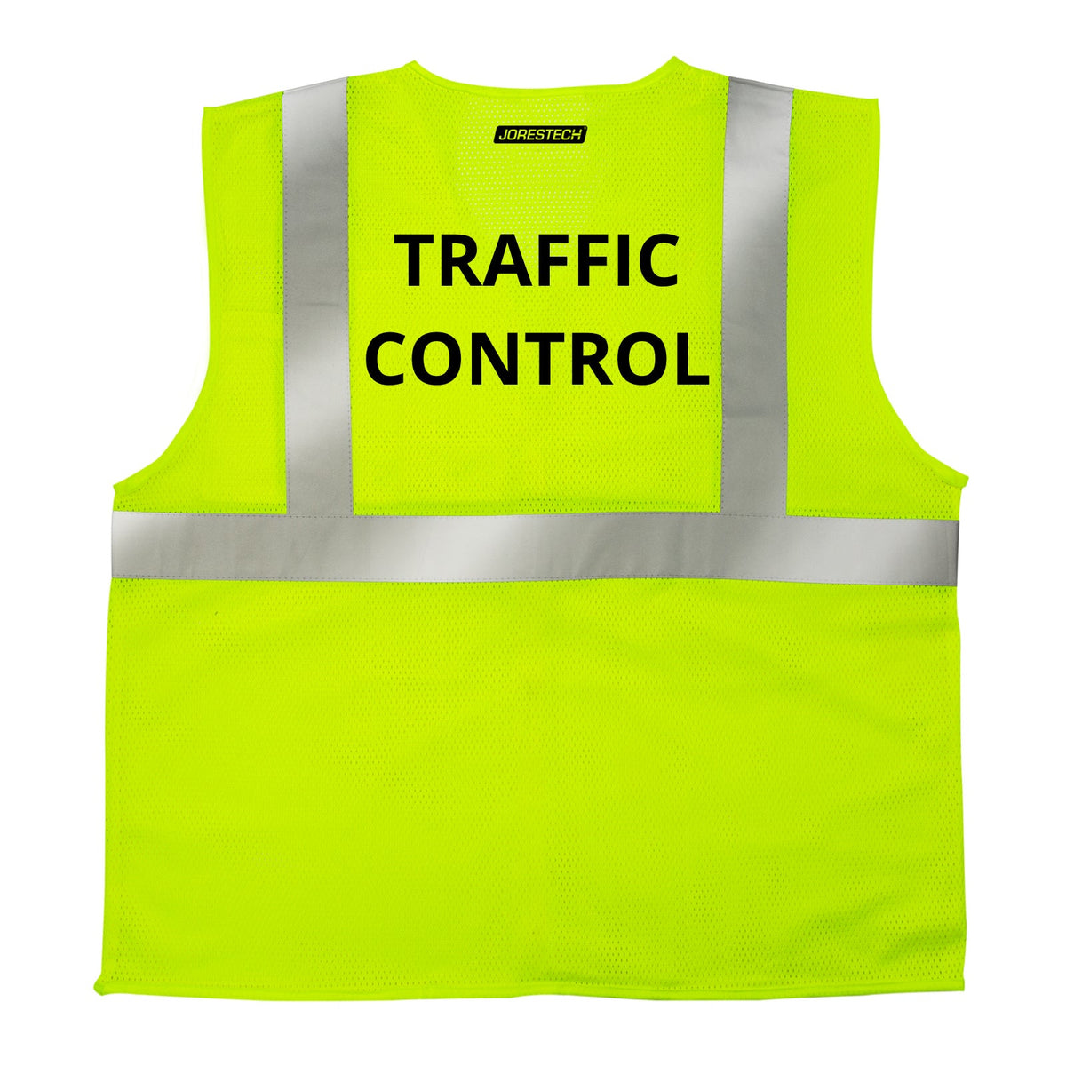 Jorestech Printed Hi-Vis Mesh Safety Vest with 2” Reflective Strips and Pocket - Lime