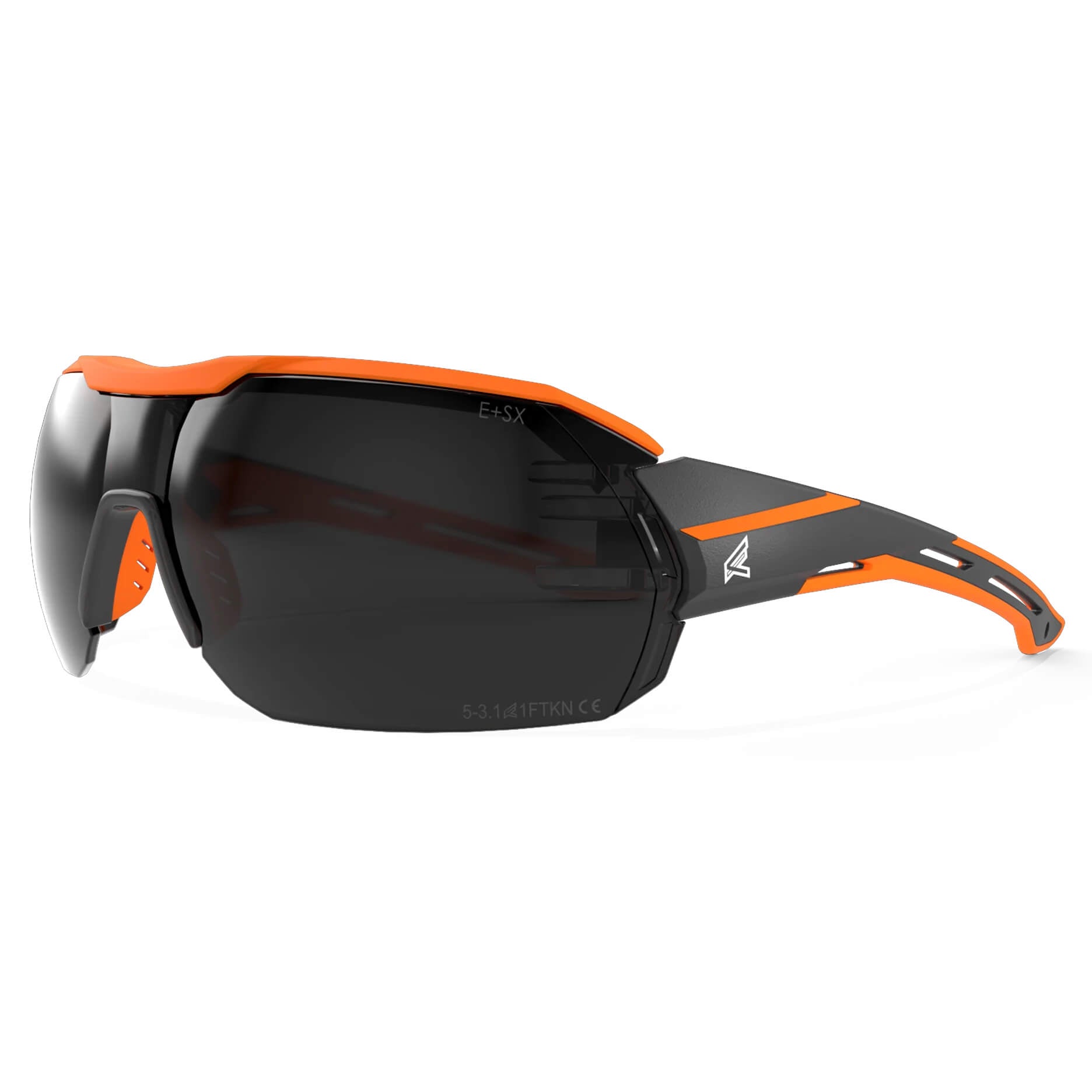 Edge Kabru Safety Glasses with Vapor Shield Anti-Fog Lenses-KB136VS-Black and Orange Frame - Smoke Vapor Shield Lens-Safety Glasses USA-4