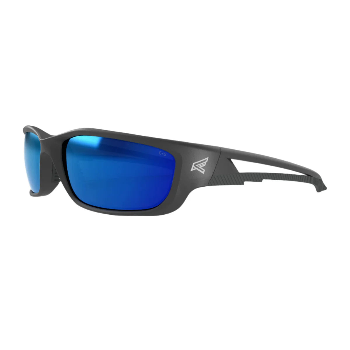 Edge Kazbek XL Safety Glasses-SK-XL118-Black Frame - Blue Mirror Lens-Safety Glasses USA-7