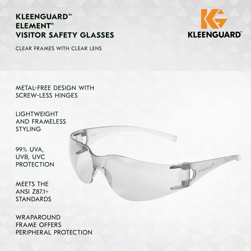 KleenGuard Element Safety Glasses with Clear Lens-25627-Safety Glasses USA-8