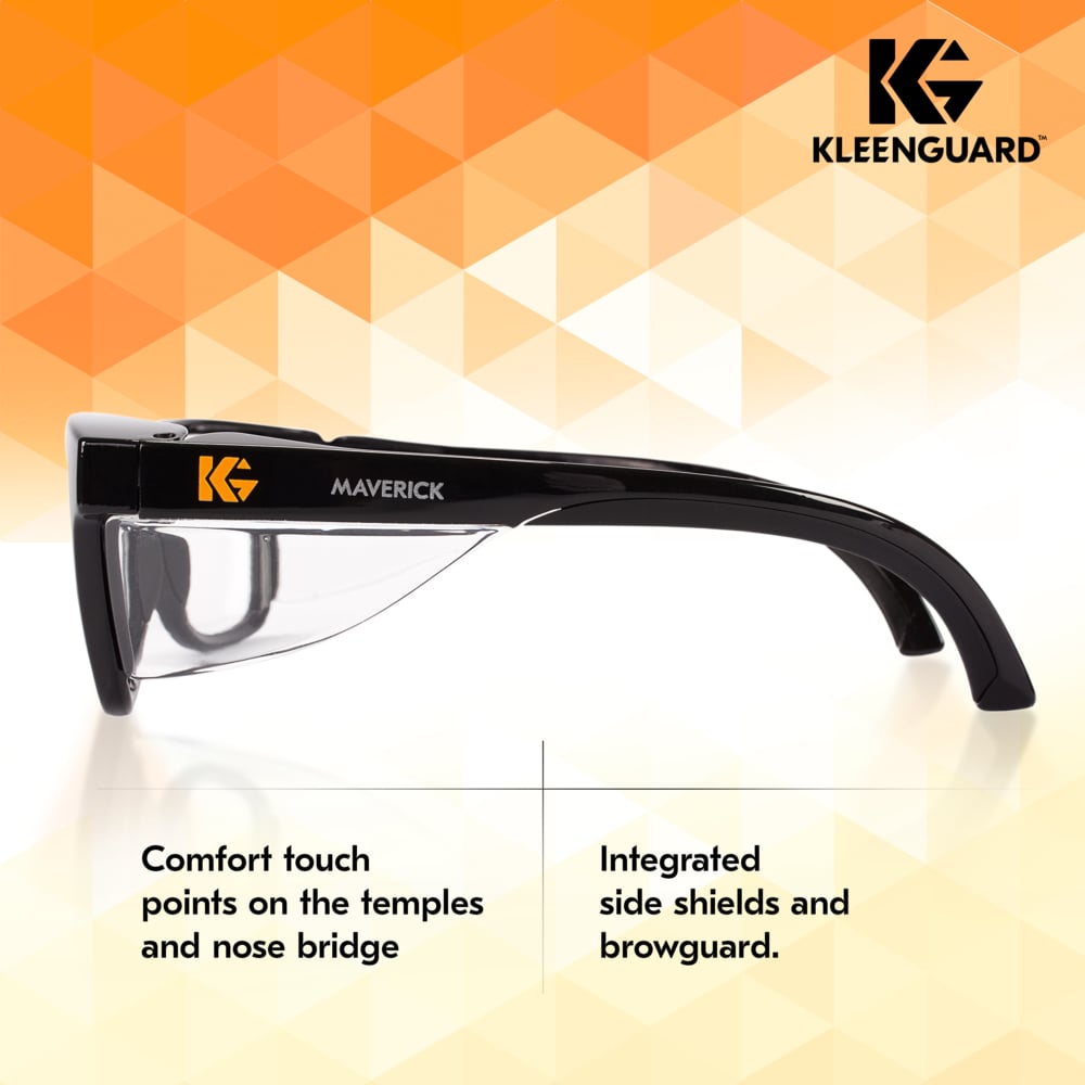 KleenGuard Maverick Safety Glasses with Black Frame and Clear Anti-Fog Lens-49309-Safety Glasses USA-4
