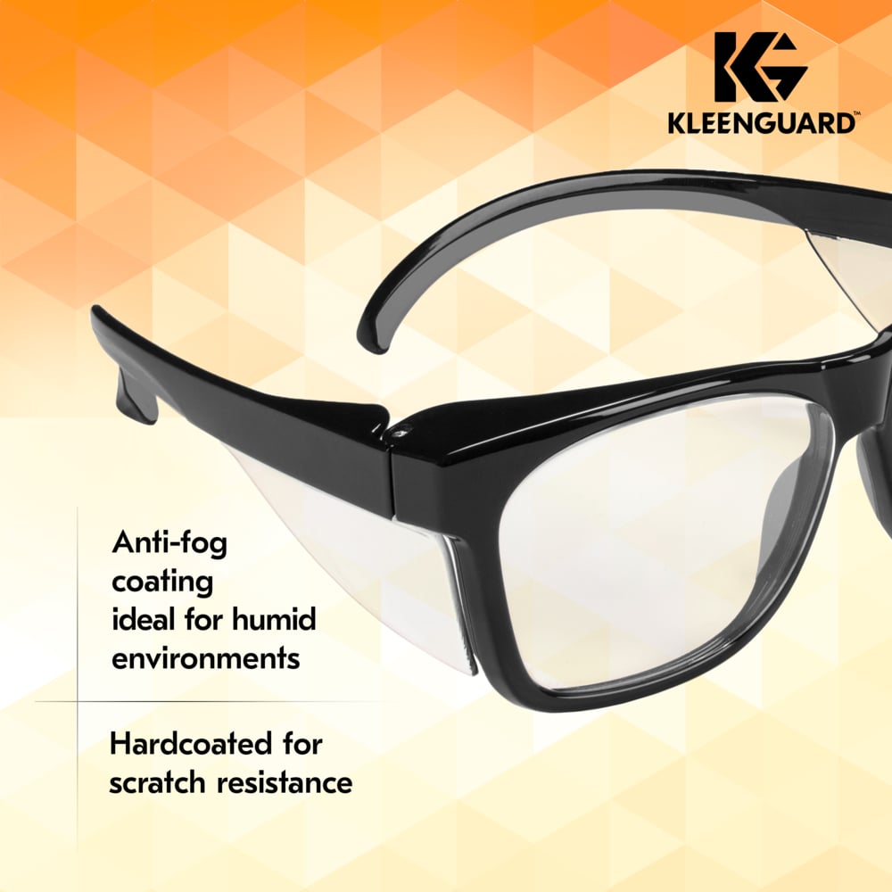 KleenGuard Maverick Safety Glasses with Black Frame and Clear Anti-Fog Lens-49309-Safety Glasses USA-3