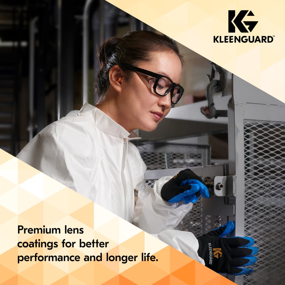 KleenGuard Maverick Safety Glasses with Black/Orange Frame and Clear Anti-Glare Lens-49312-Safety Glasses USA-6