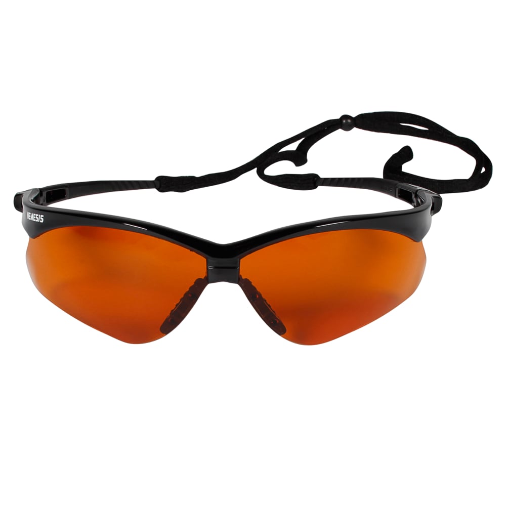 KleenGuard Nemesis Safety Glasses with Black Frame and Blue Shield Lens-19642-Safety Glasses USA-3