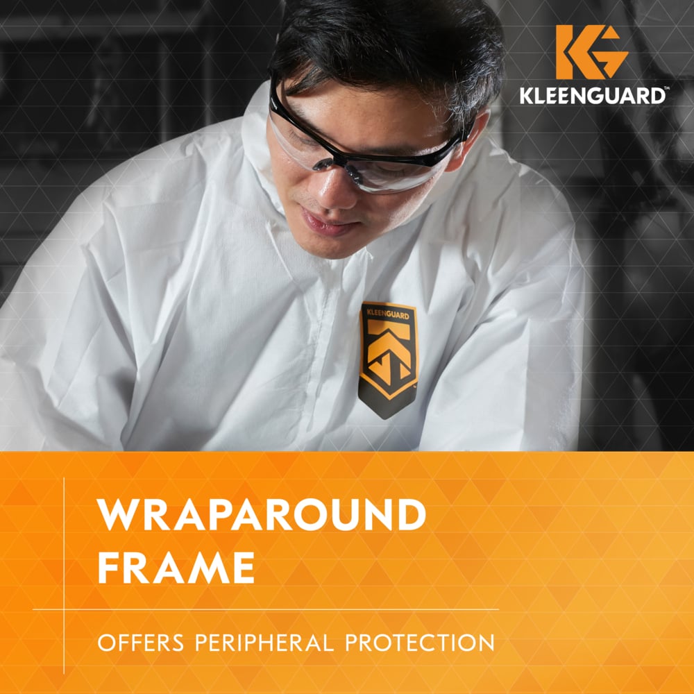 KleenGuard Nemesis Safety Glasses 25679 with Clear Anti-Fog Lenses Feature a Wraparound Frame