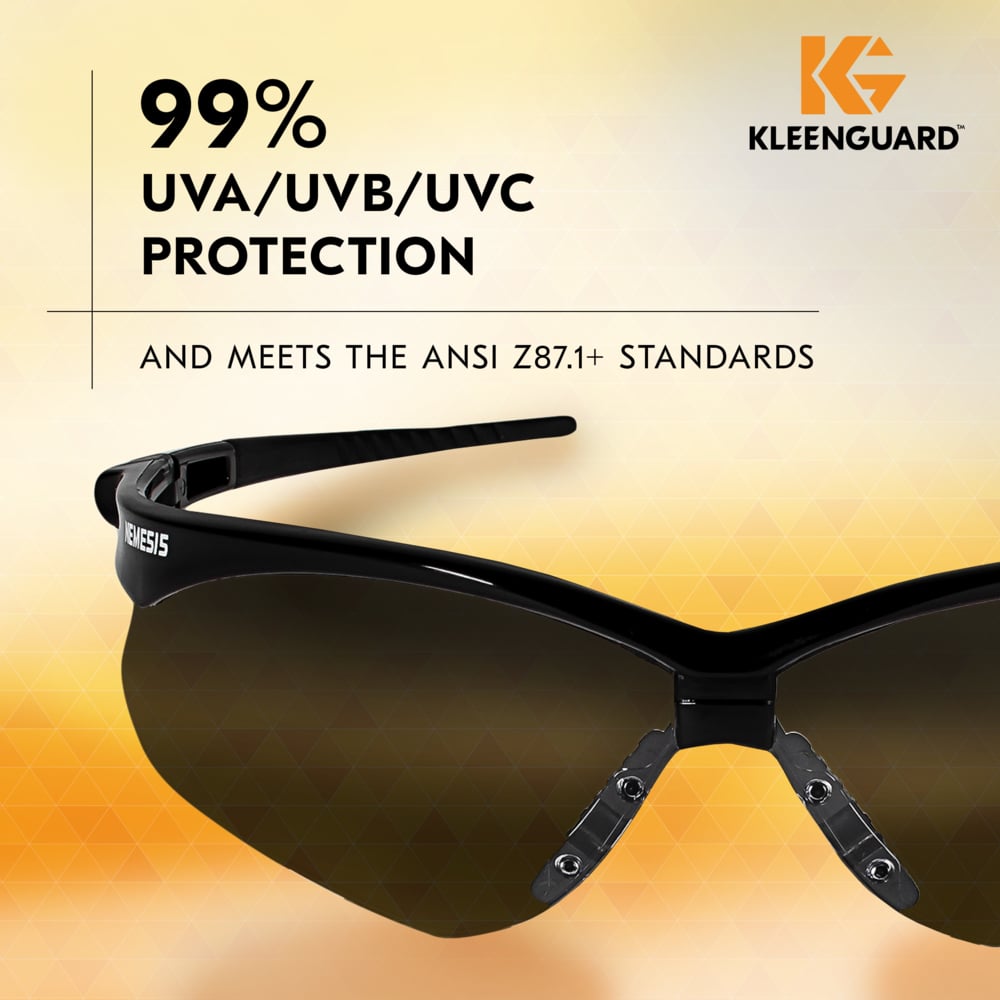 KleenGuard Nemesis 22475 Safety Glasses with Smoke Anti-Fog Lenses Block 99% of UV Rays