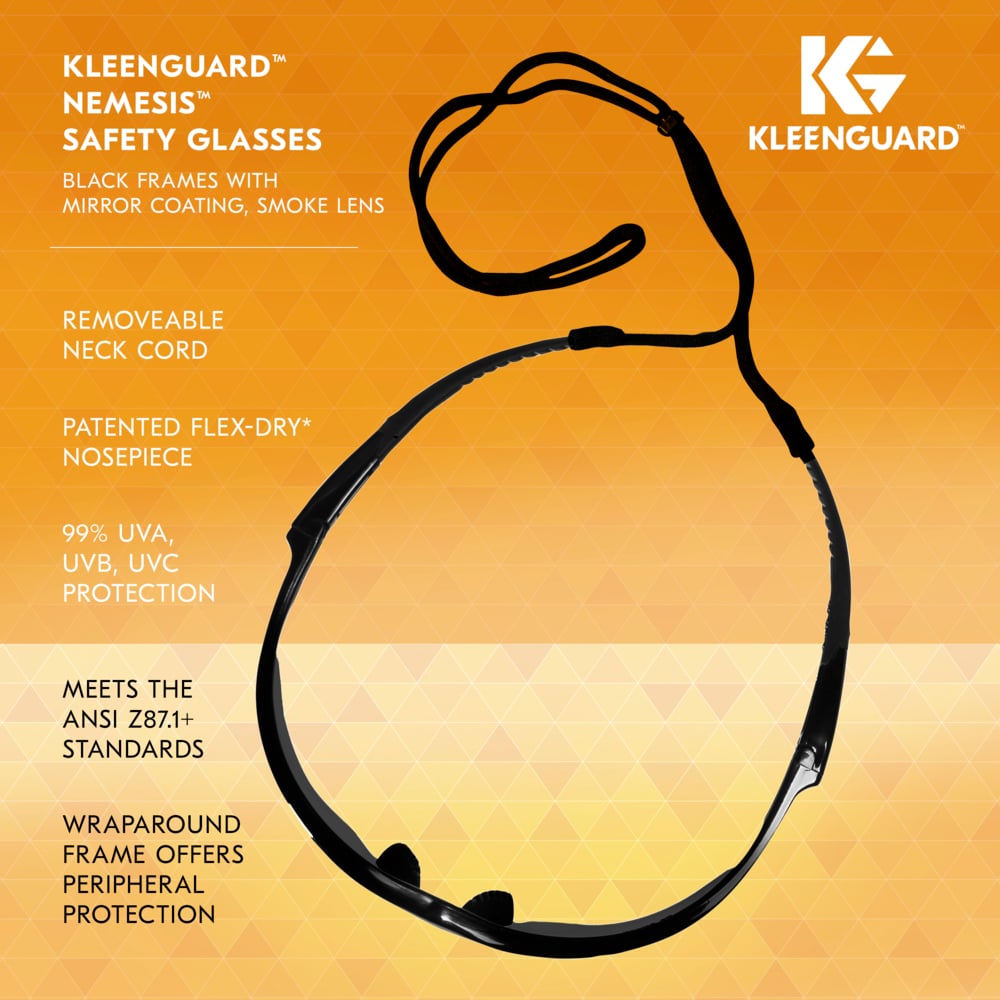 KleenGuard Nemesis 22475 Safety Glasses with Smoke Anti-Fog Lenses Key Features