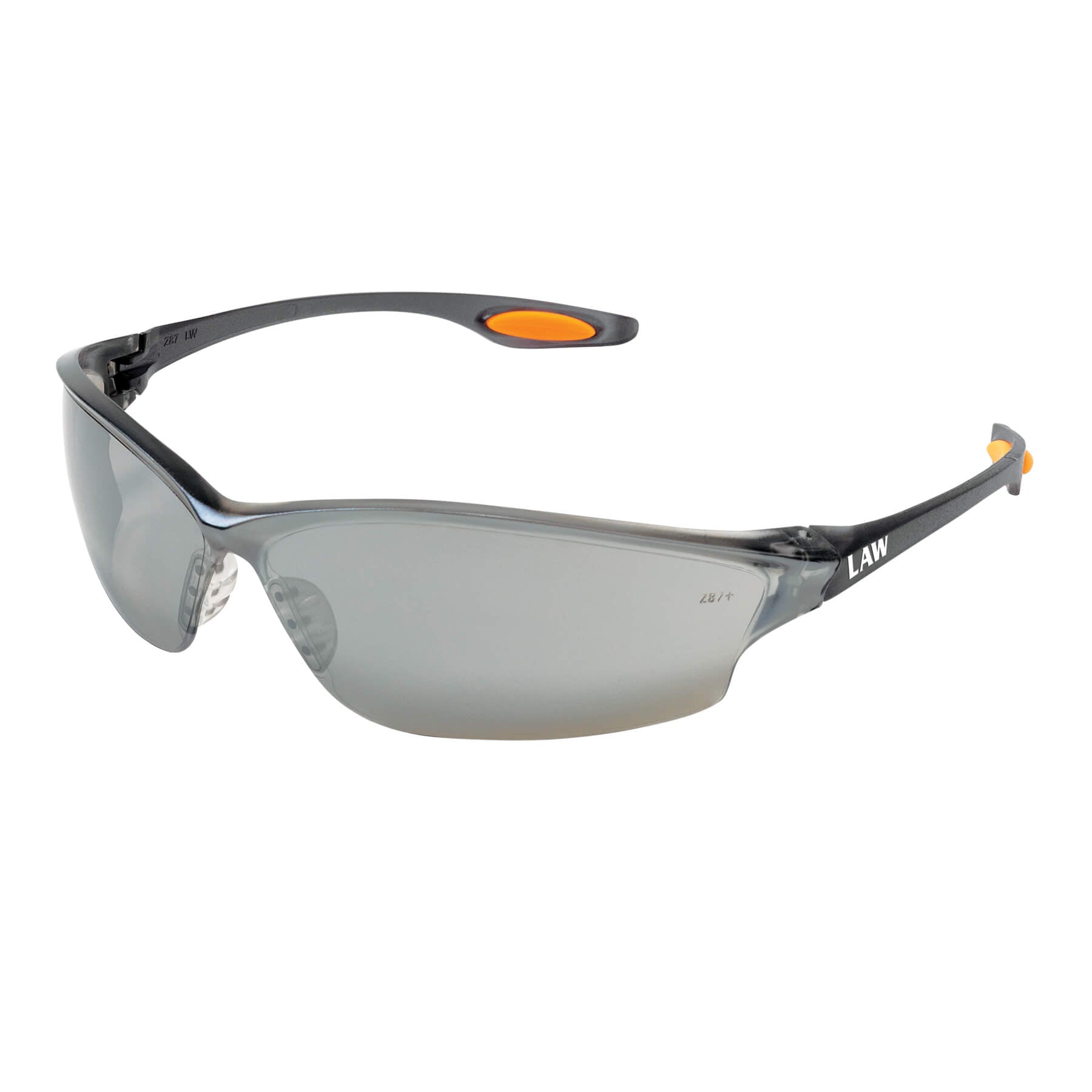 MCR Safety LW217 Law LW2 Safety Glasses - Smoke Frame - Silver Mirror Lens