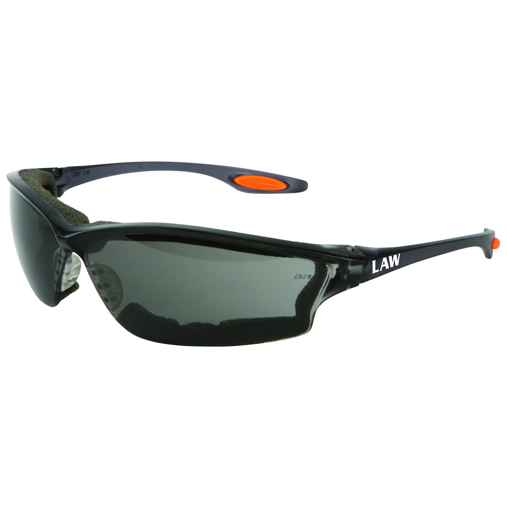 MCR Safety Law LW3 Foam-Lined Safety Glasses with Gray Anti-Fog Lenses