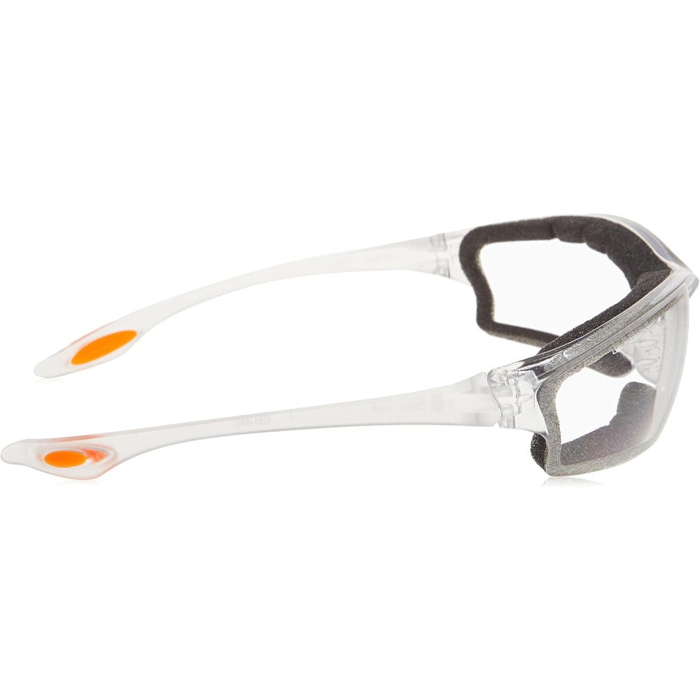 MCR Safety Law LW3 Foam-Lined Safety Glasses with Clear Anti-Fog Lenses right temple view