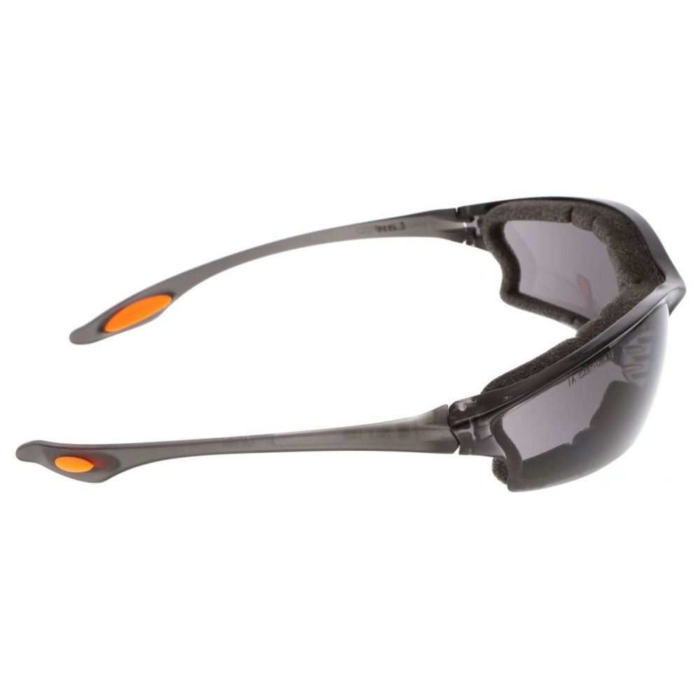 MCR Safety Law LW3 LW312AF Safety Glasses Foam-Lined with Gray Anti-Fog Lenses Right Temple View