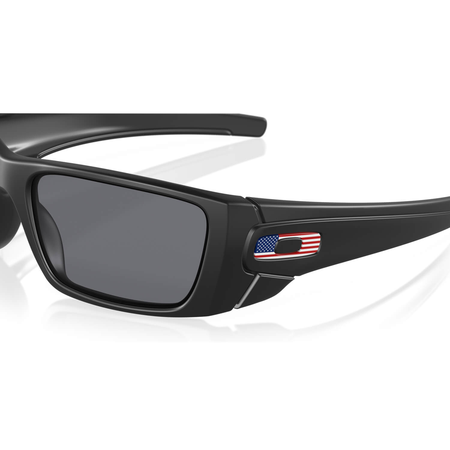 Oakley SI Fuel Cell Matte Black with RWB US Flag Icon and Grey Lenses-Safety Glasses USA