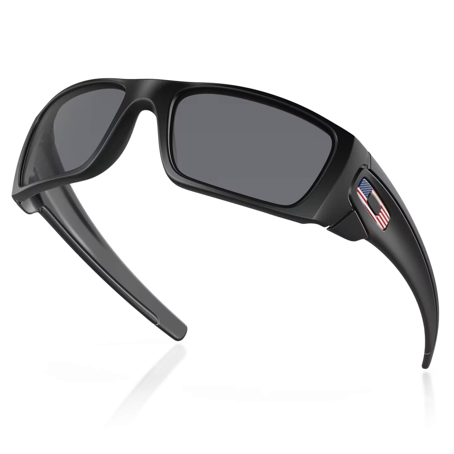Oakley SI Fuel Cell Matte Black with RWB US Flag Icon and Grey Lenses-Safety Glasses USA
