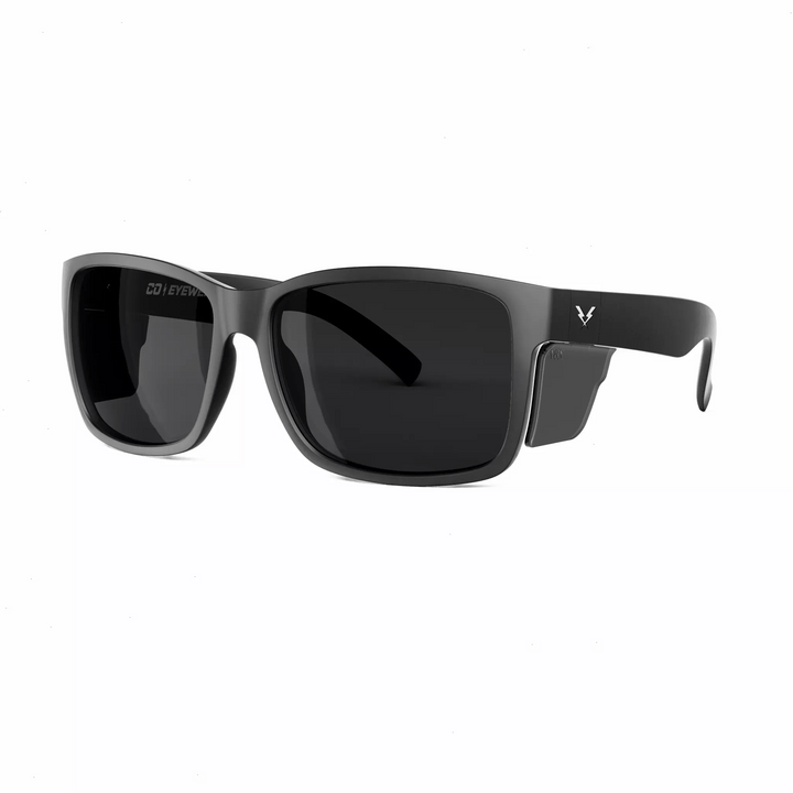 CO Eyewear Oiler Z87+ Matte Black Safety Glasses with new and improved removeable side shields