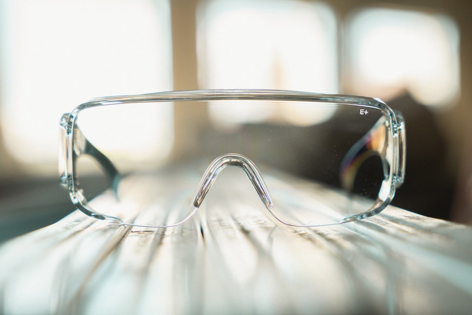 Edge Ossa OTG Safety Glasses close up of the large lens