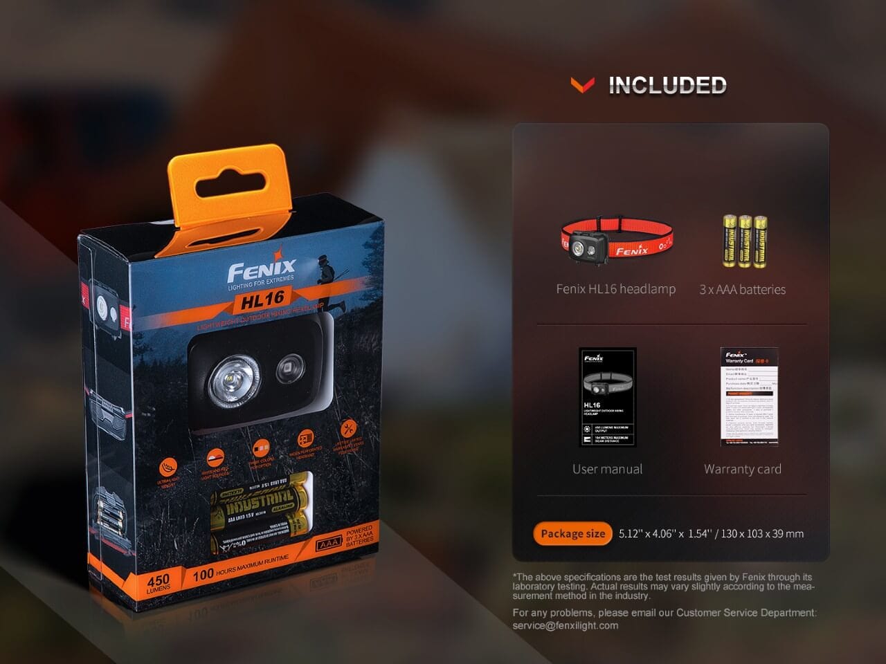 Fenix HL16 Lightweight Outdoor Hiking LED Headlamp--Safety Glasses USA-16