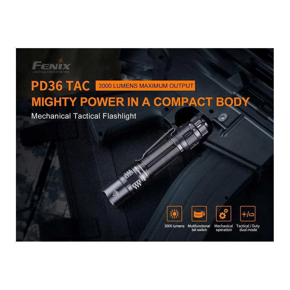 Fenix PD36 TAC Tactical Flashlight - 3000 Lumens-sku-44858620772648-Safety Glasses USA-3
